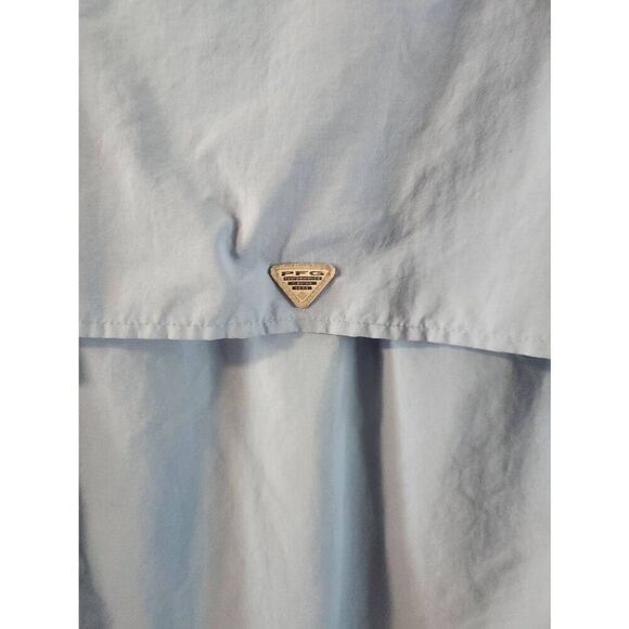 Columbia PFG medium double pocket button-down light blue shirt mens/women's - Picture 11 of 11